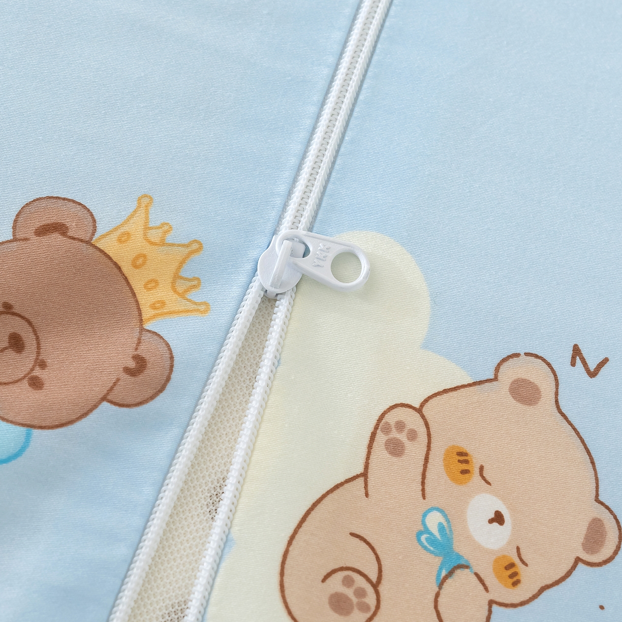 91家纺网 家纺一手货源 找家纺 良佐生活 2026新款60支长绒棉全棉贡缎双人乳胶枕套 晚安熊宝