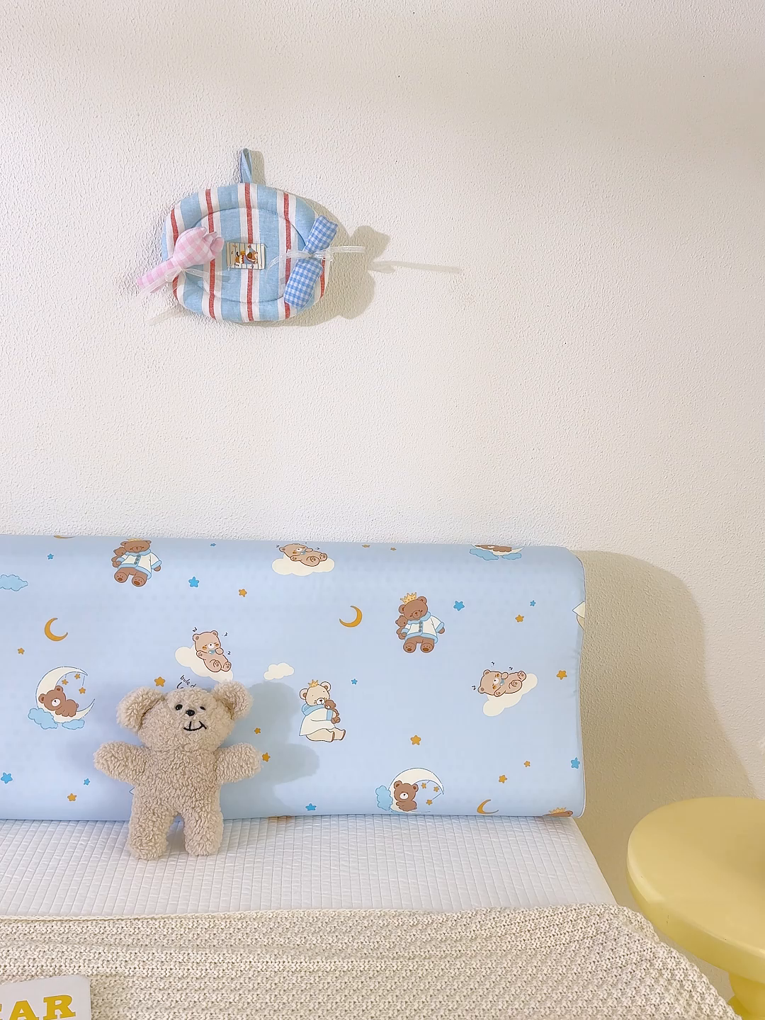 91家纺网 家纺一手货源 找家纺 良佐生活 2026新款60支长绒棉全棉贡缎双人乳胶枕套 晚安熊宝