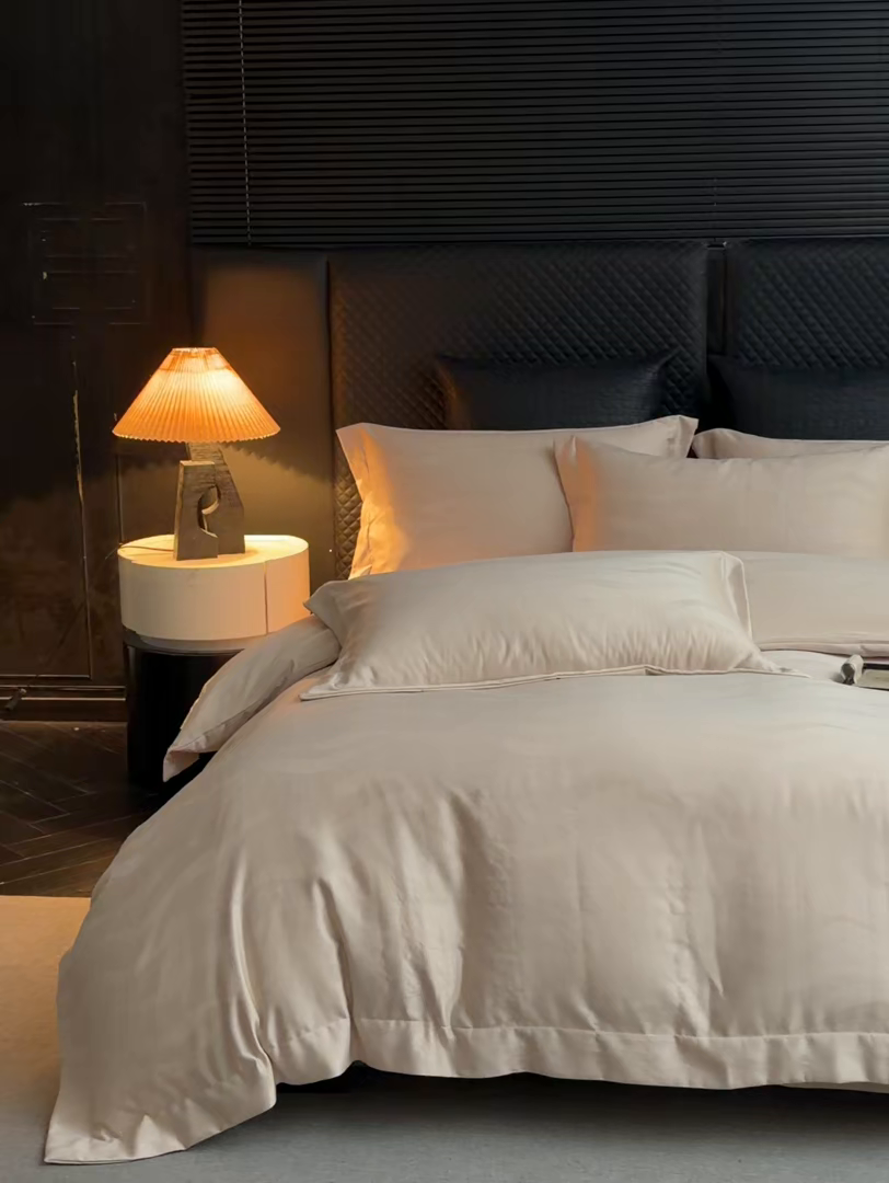 91家纺网 家纺一手货源 找家纺 丝印良品 2026新款压线款金丝提花床单床笠四件套 金丝提花-香槟金