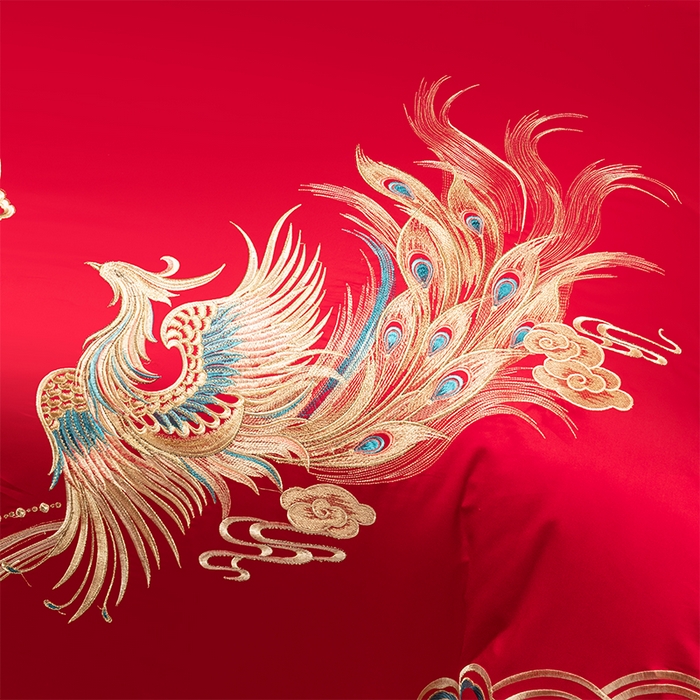 91家纺网 家纺一手货源 找家纺 （总）富之雅婚庆 2026新款全棉刺绣长绒棉婚庆四件套多件套