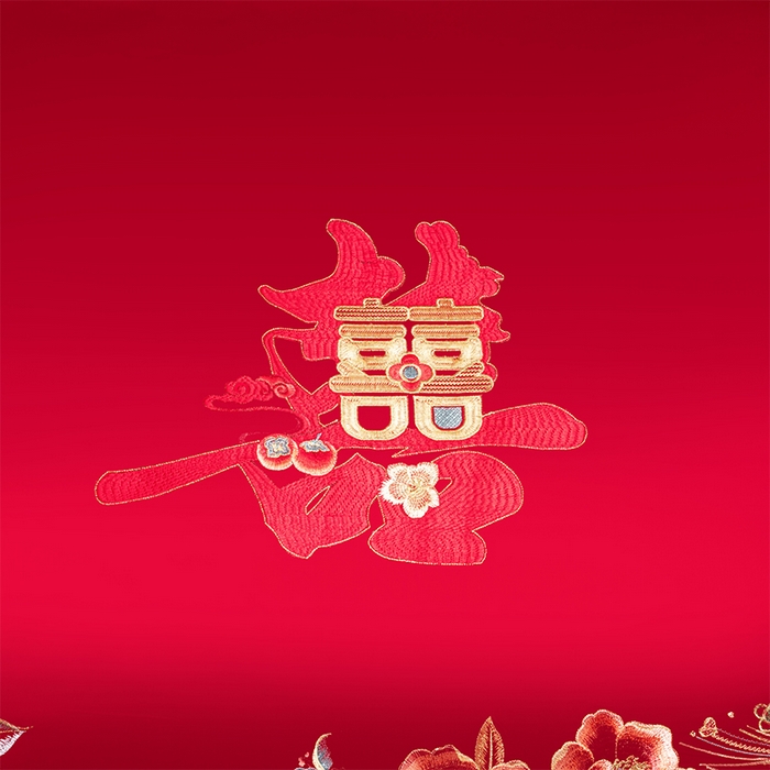 91家纺网 家纺一手货源 找家纺 富之雅婚庆 2026新款全棉刺绣长绒棉婚庆四件套多件套 浪漫相随