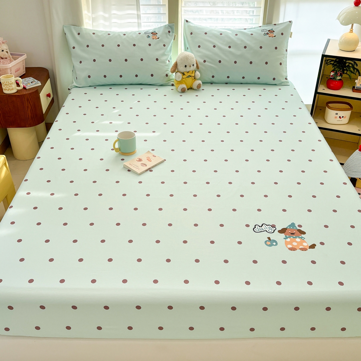 91家纺网 家纺一手货源 找家纺 卧趣家纺 2026新款全棉老粗布凉席席子床笠单件床笠单品单床笠绒布贴系列 心动汪