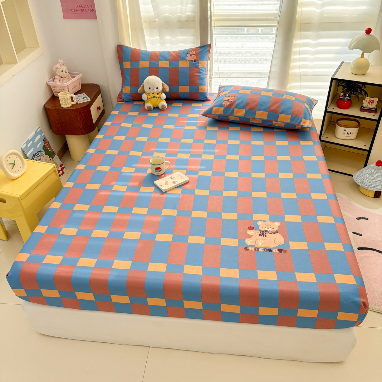 91家纺网 家纺一手货源 找家纺 卧趣家纺 2026新款全棉老粗布凉席席子床笠单件床笠单品单床笠绒布贴系列 莓果熊