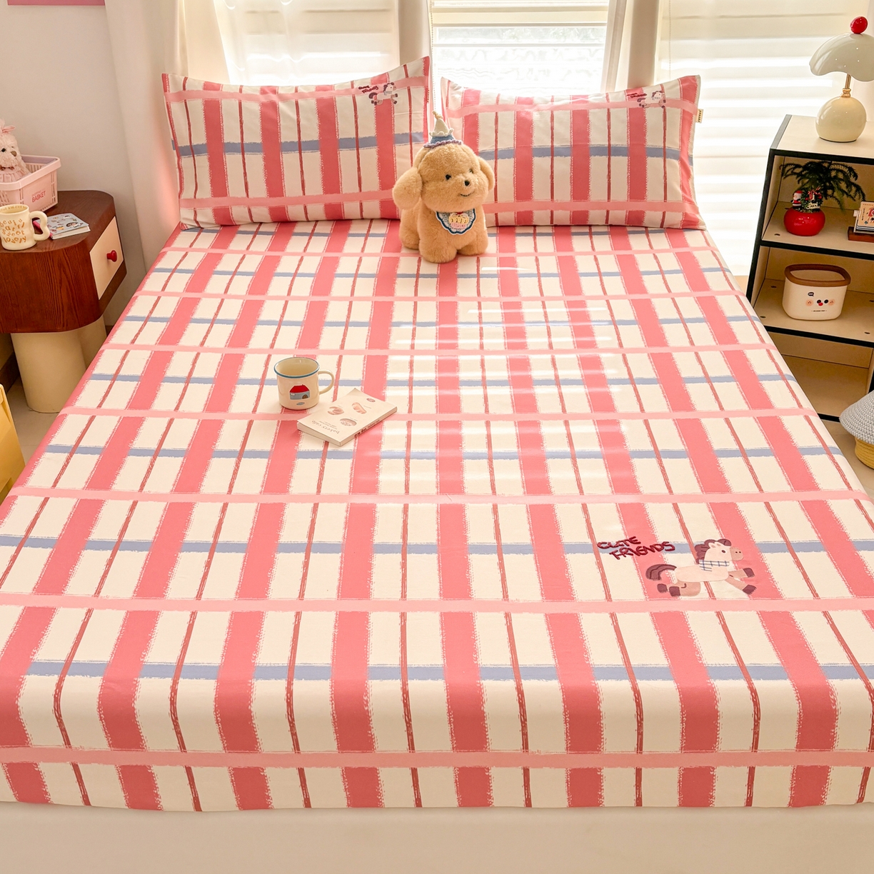 91家纺网 家纺一手货源 找家纺 卧趣家纺 2026新款全棉老粗布凉席席子床笠单件床笠单品单床笠绒布贴系列 摇摇马