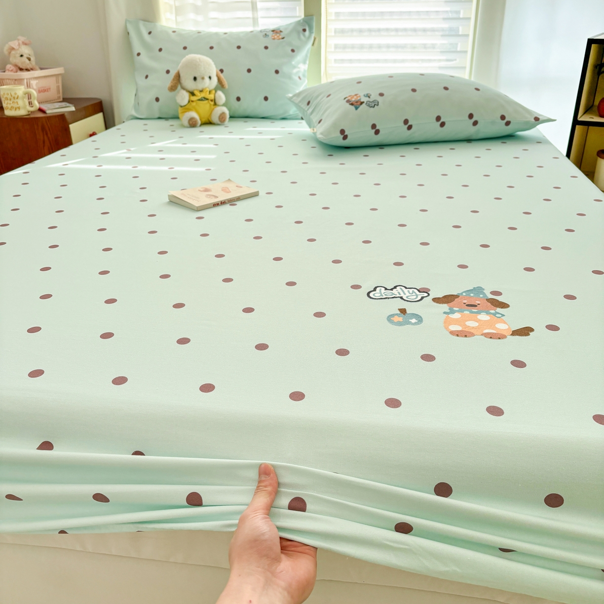 91家纺网 家纺一手货源 找家纺 卧趣家纺 2026新款全棉老粗布凉席席子床笠单件床笠单品单床笠绒布贴系列 心动汪