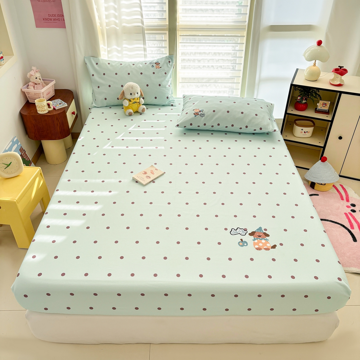 91家纺网 家纺一手货源 找家纺 卧趣家纺 2026新款全棉老粗布凉席席子床笠单件床笠单品单床笠绒布贴系列 心动汪