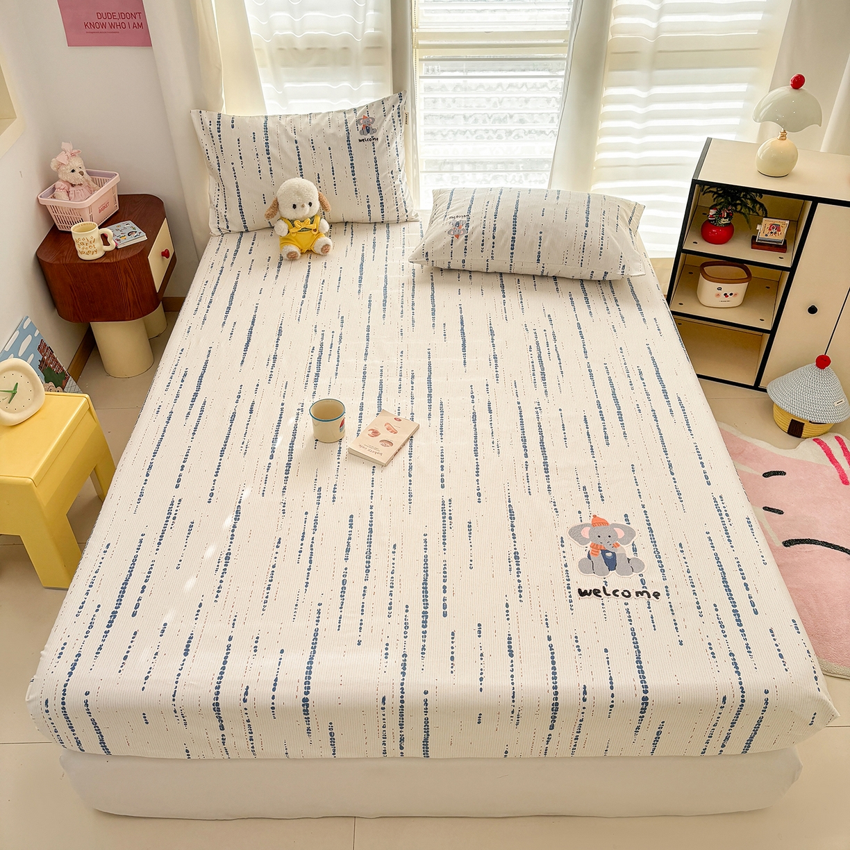 91家纺网 家纺一手货源 找家纺 卧趣家纺 2026新款全棉老粗布凉席席子床笠单件床笠单品单床笠绒布贴系列 小迎象