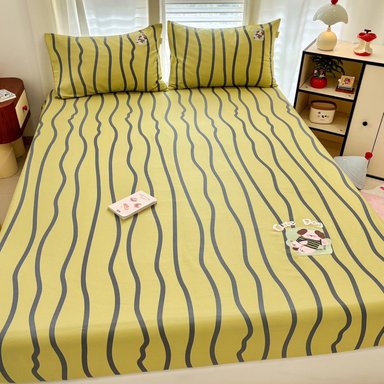 91家纺网 家纺一手货源 找家纺 卧趣家纺 2026新款全棉老粗布凉席席子床笠单件床笠单品单床笠绒布贴系列 汪汪奶盖