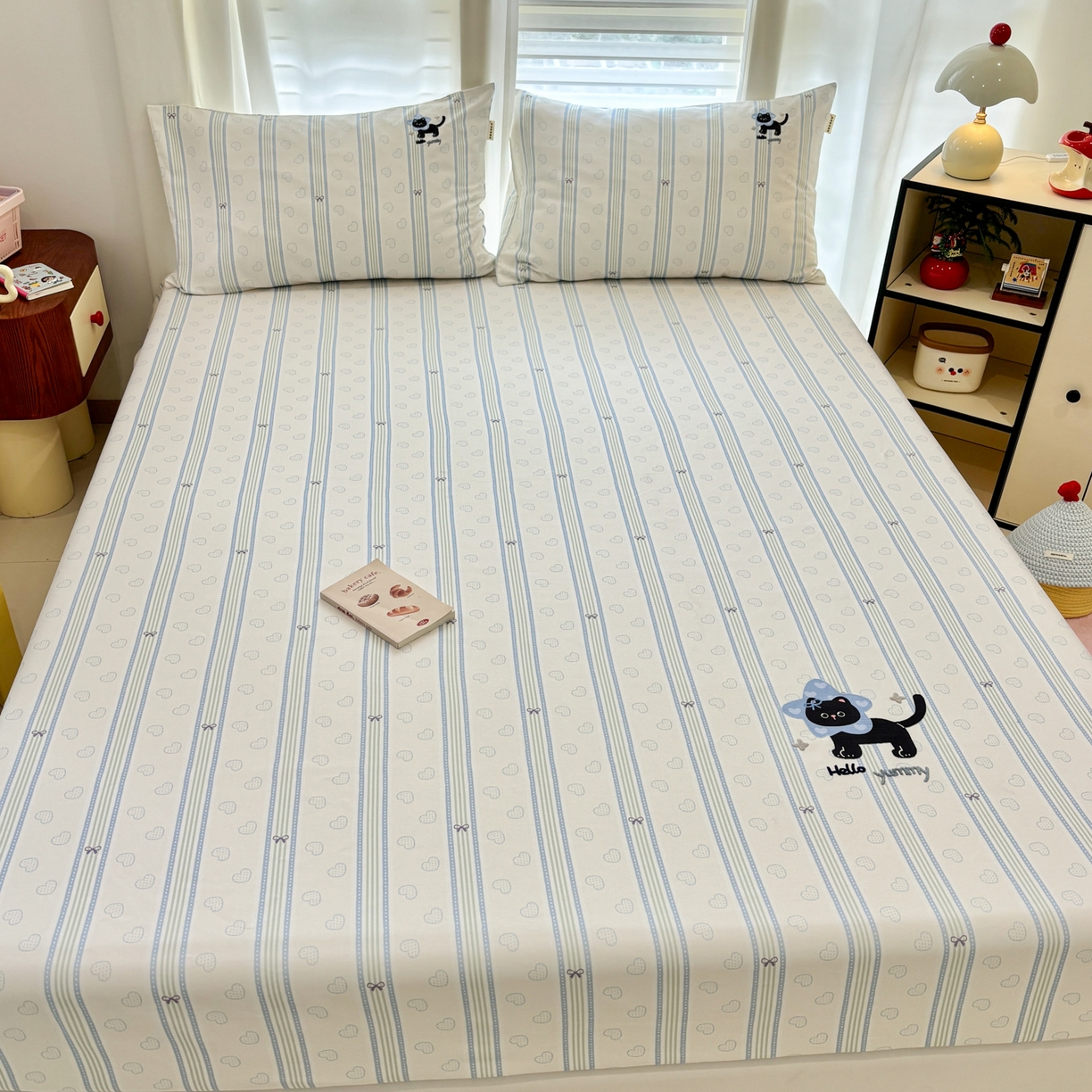 91家纺网 家纺一手货源 找家纺 卧趣家纺 2026新款全棉老粗布凉席席子床笠单件床笠单品单床笠绒布贴系列 萌星