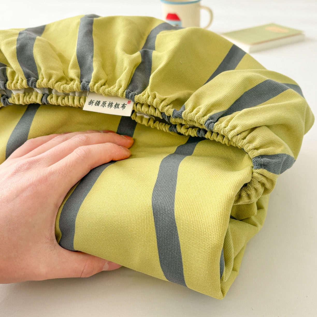 91家纺网 家纺一手货源 找家纺 卧趣家纺 2026新款全棉老粗布凉席席子床笠单件床笠单品单床笠绒布贴系列 汪汪奶盖