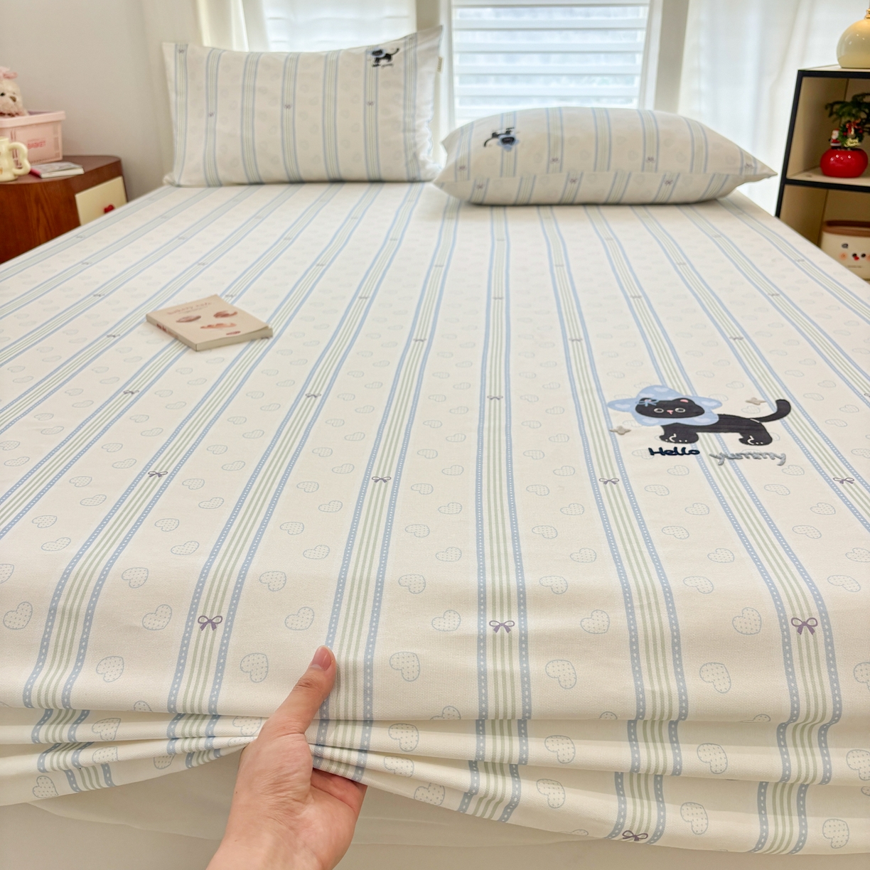 91家纺网 家纺一手货源 找家纺 卧趣家纺 2026新款全棉老粗布凉席席子床笠单件床笠单品单床笠绒布贴系列 萌星