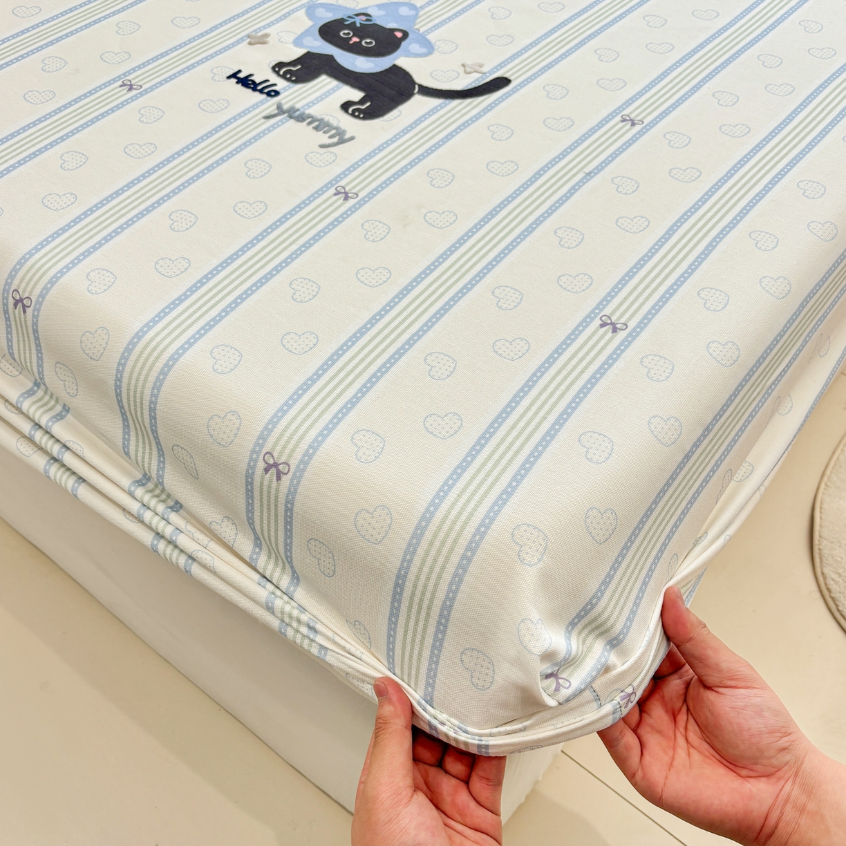 91家纺网 家纺一手货源 找家纺 卧趣家纺 2026新款全棉老粗布凉席席子床笠单件床笠单品单床笠绒布贴系列 萌星