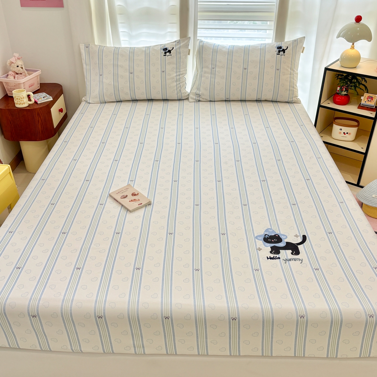 91家纺网 家纺一手货源 找家纺 卧趣家纺 2026新款全棉老粗布凉席席子床笠单件床笠单品单床笠绒布贴系列 萌星