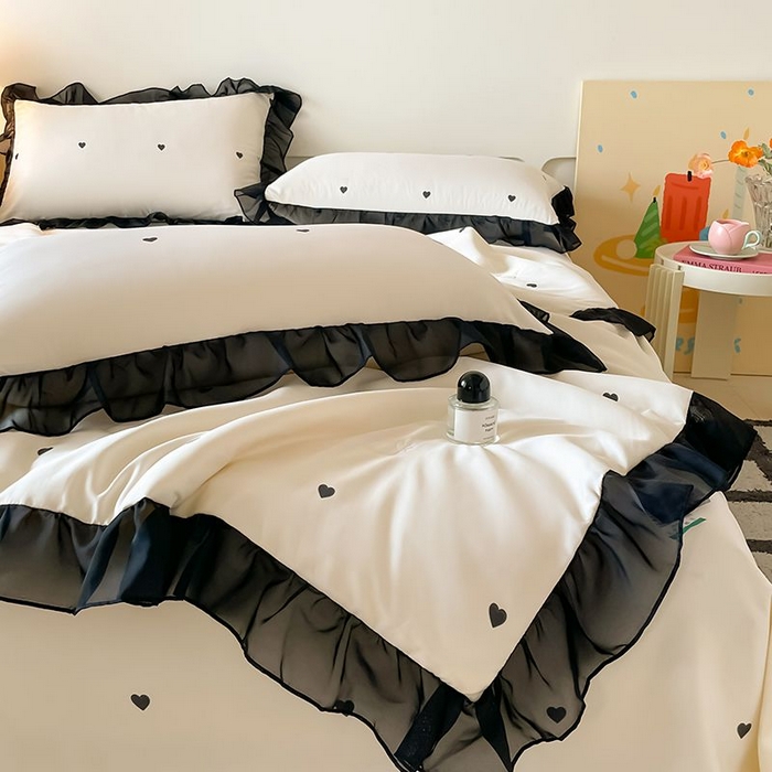 91家纺网 家纺一手货源 找家纺 （总）丝印良品 2026新款水洗真丝冰丝美拉德风花边夏被四件套空调被夏凉被