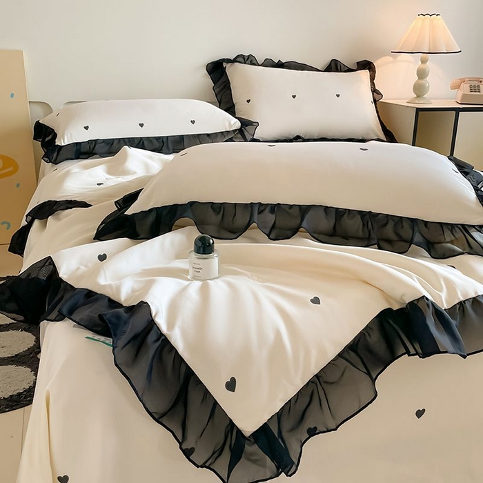 91家纺网 家纺一手货源 找家纺 （总）丝印良品 2026新款水洗真丝冰丝美拉德风花边夏被四件套空调被夏凉被