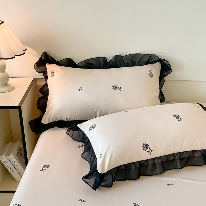 91家纺网 家纺一手货源 找家纺 丝印良品 2026新款水洗真丝冰丝美拉德风花边夏被四件套空调被夏凉被 夏被-玫瑰