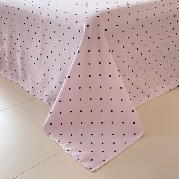 91家纺网 家纺一手货源 找家纺 丝印良品 2026新款水洗真丝冰丝美拉德风花边夏被四件套空调被夏凉被 夏被-波点-粉