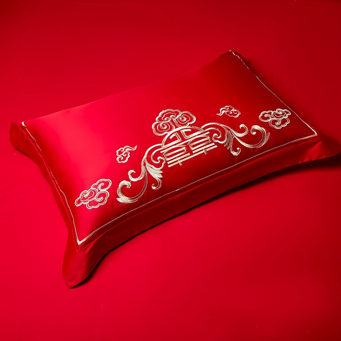 91家纺网 家纺一手货源 找家纺 富之雅婚庆 2026新款全棉刺绣长绒棉婚庆四件套多件套 永结同心