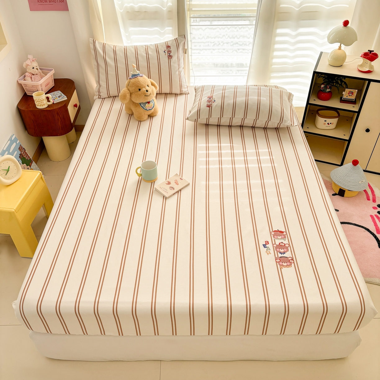 91家纺网 家纺一手货源 找家纺 卧趣家纺 2026新款全棉老粗布凉席席子床笠单件床笠单品单床笠绒布贴系列 叠叠乐