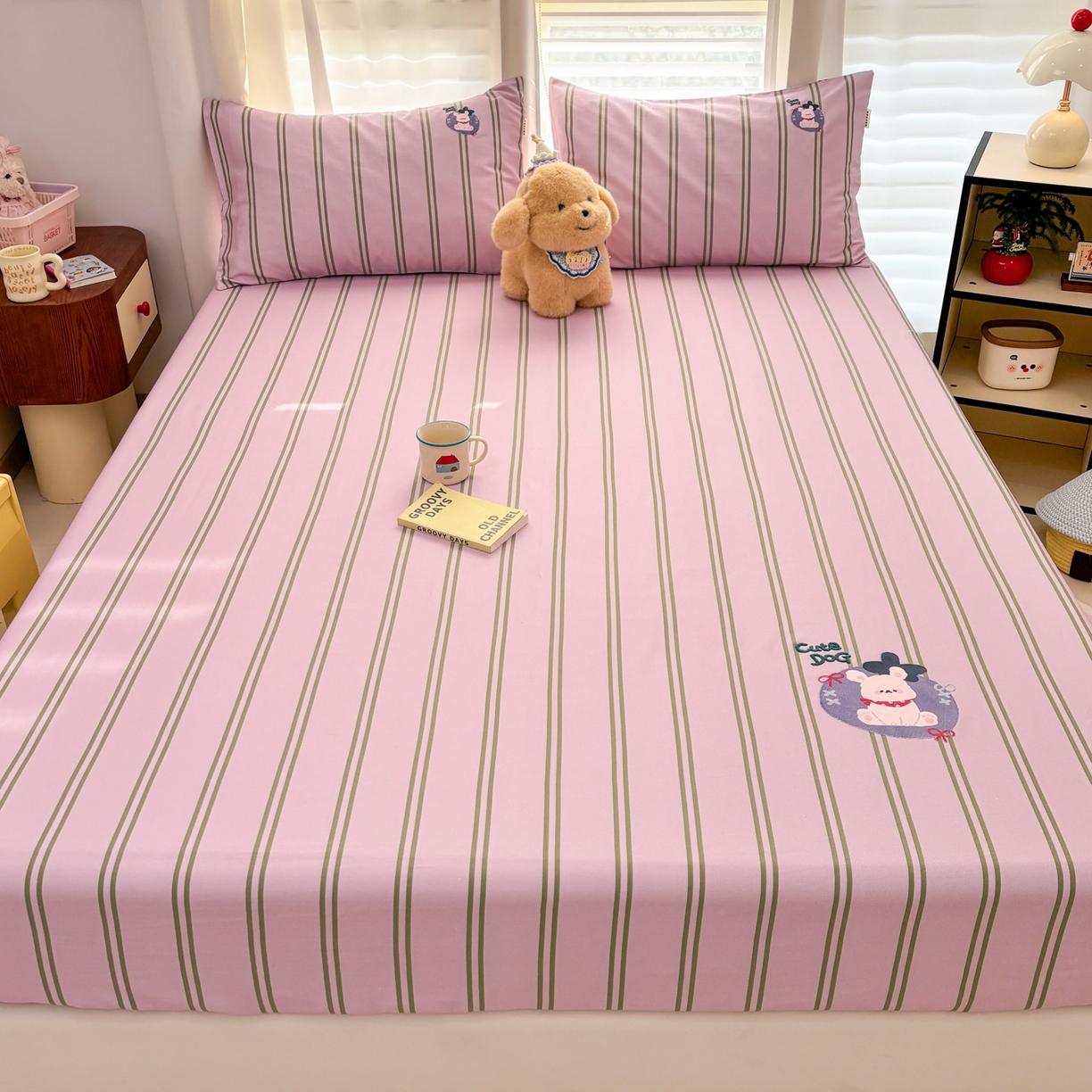 91家纺网 家纺一手货源 找家纺 卧趣家纺 2026新款全棉老粗布凉席席子床笠单件床笠单品单床笠绒布贴系列 趣梦