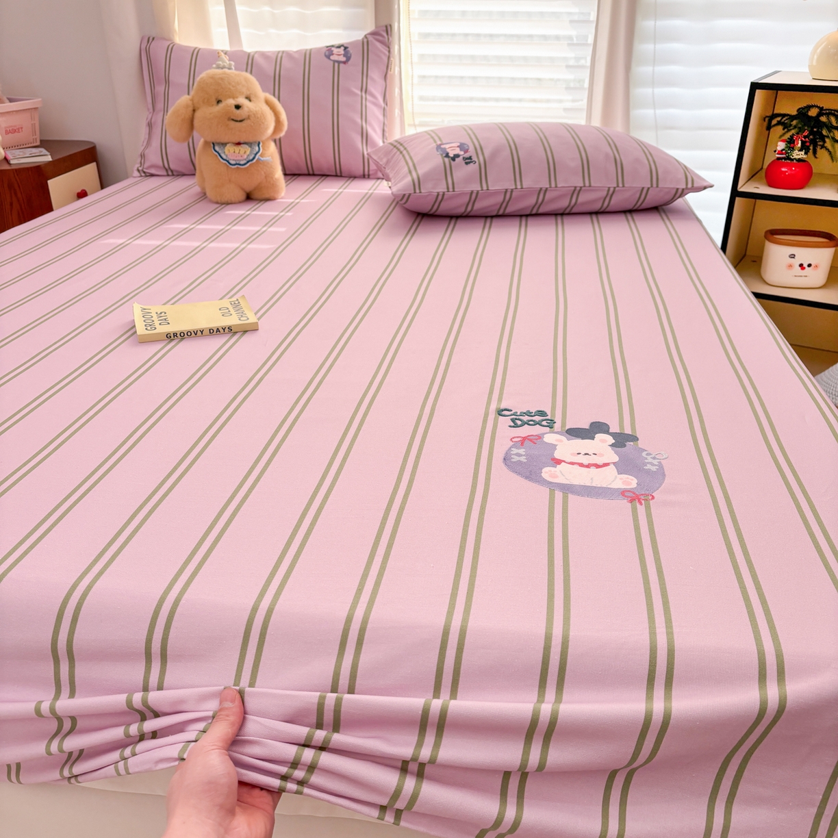 91家纺网 家纺一手货源 找家纺 卧趣家纺 2026新款全棉老粗布凉席席子床笠单件床笠单品单床笠绒布贴系列 趣梦