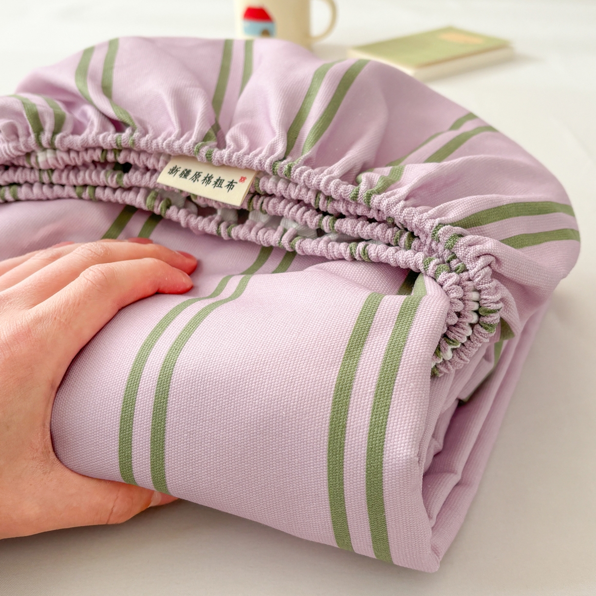 91家纺网 家纺一手货源 找家纺 卧趣家纺 2026新款全棉老粗布凉席席子床笠单件床笠单品单床笠绒布贴系列 趣梦