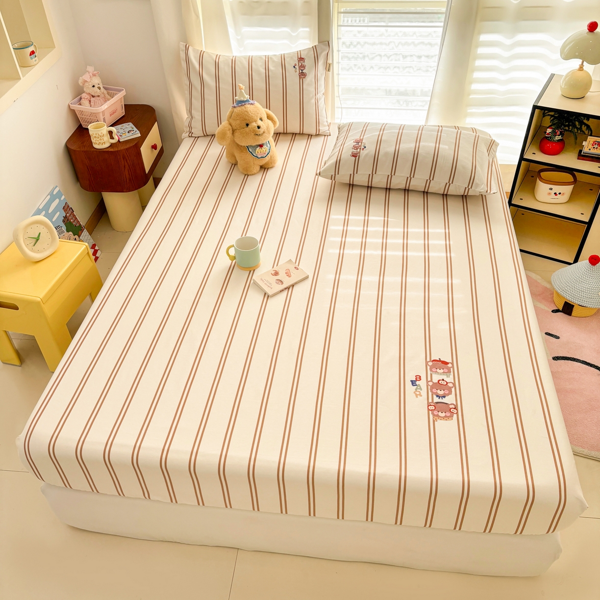 91家纺网 家纺一手货源 找家纺 卧趣家纺 2026新款全棉老粗布凉席席子床笠单件床笠单品单床笠绒布贴系列 叠叠乐