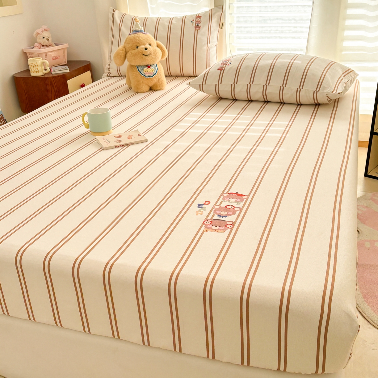 91家纺网 家纺一手货源 找家纺 卧趣家纺 2026新款全棉老粗布凉席席子床笠单件床笠单品单床笠绒布贴系列 叠叠乐