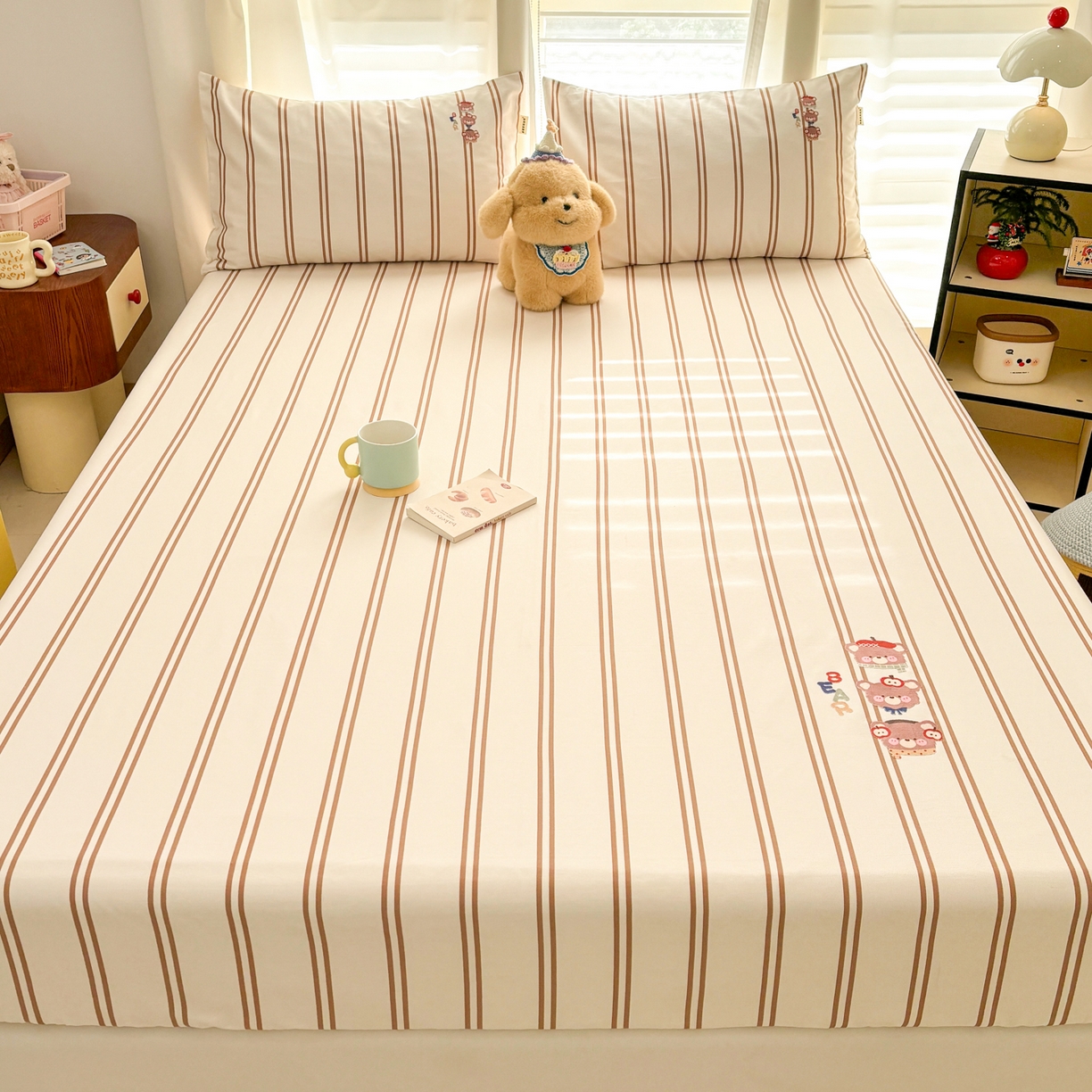 91家纺网 家纺一手货源 找家纺 卧趣家纺 2026新款全棉老粗布凉席席子床笠单件床笠单品单床笠绒布贴系列 叠叠乐