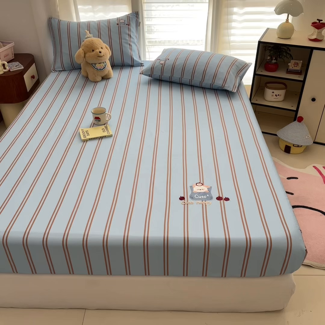 91家纺网 家纺一手货源 找家纺 卧趣家纺 2026新款全棉老粗布凉席席子床笠单件床笠单品单床笠绒布贴系列 口袋萌宠