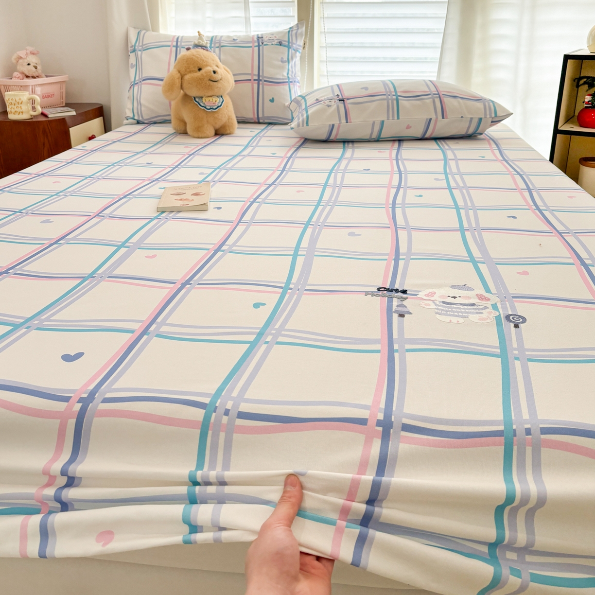 91家纺网 家纺一手货源 找家纺 卧趣家纺 2026新款全棉老粗布凉席席子床笠单件床笠单品单床笠绒布贴系列 泡芙奶盖