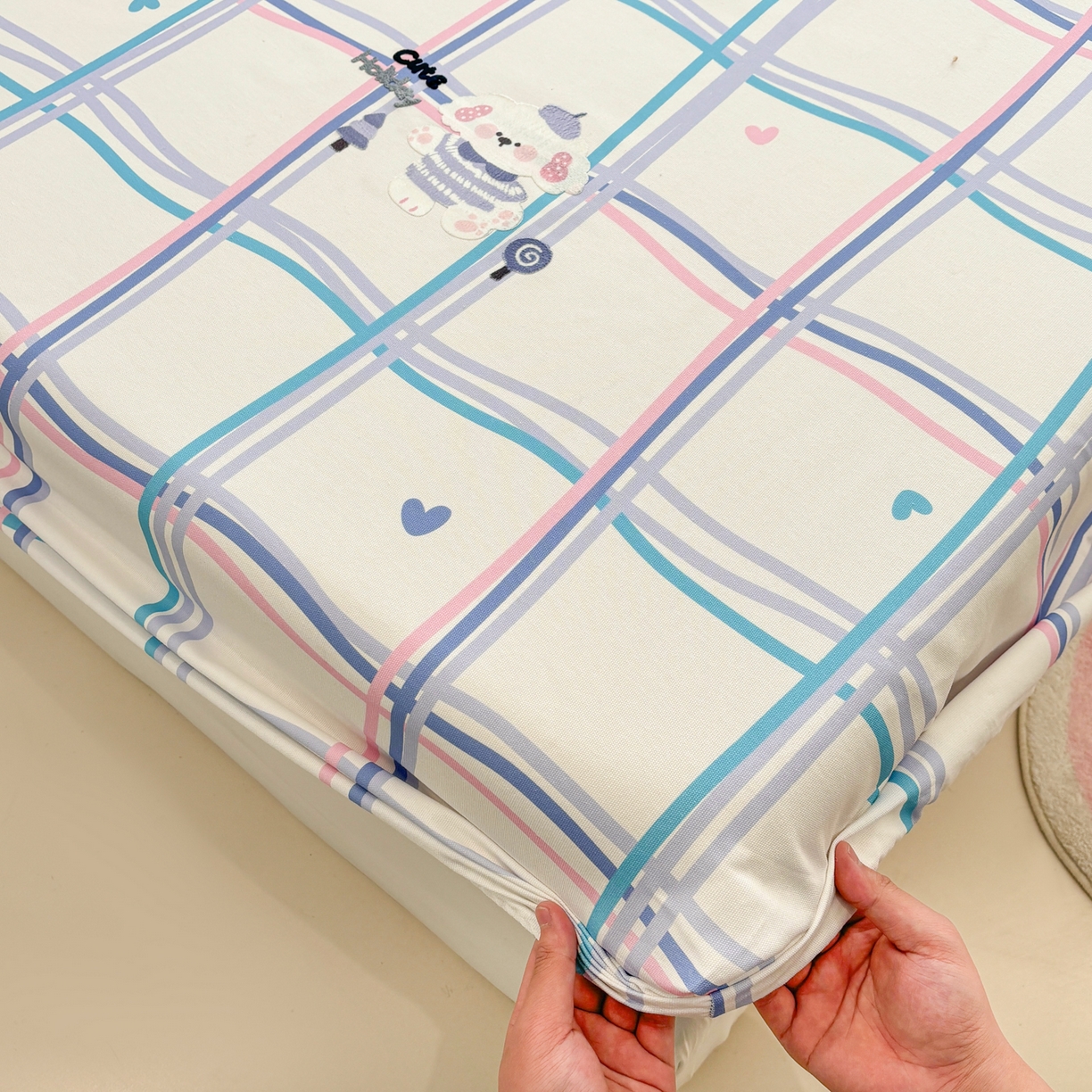 91家纺网 家纺一手货源 找家纺 卧趣家纺 2026新款全棉老粗布凉席席子床笠单件床笠单品单床笠绒布贴系列 泡芙奶盖