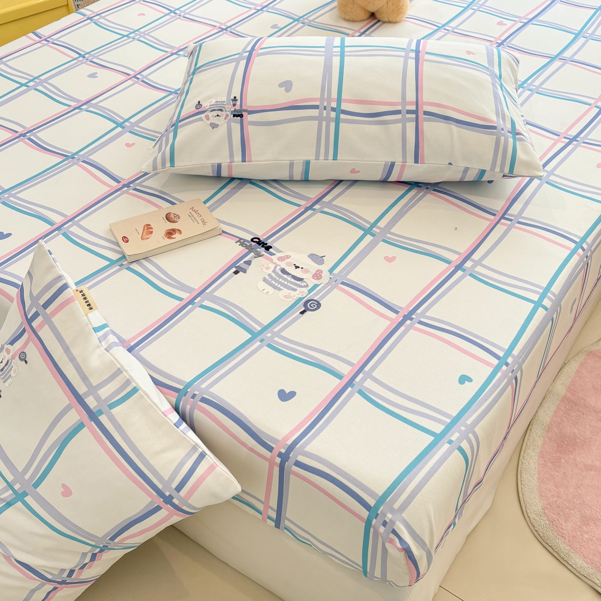 91家纺网 家纺一手货源 找家纺 卧趣家纺 2026新款全棉老粗布凉席席子床笠单件床笠单品单床笠绒布贴系列 泡芙奶盖