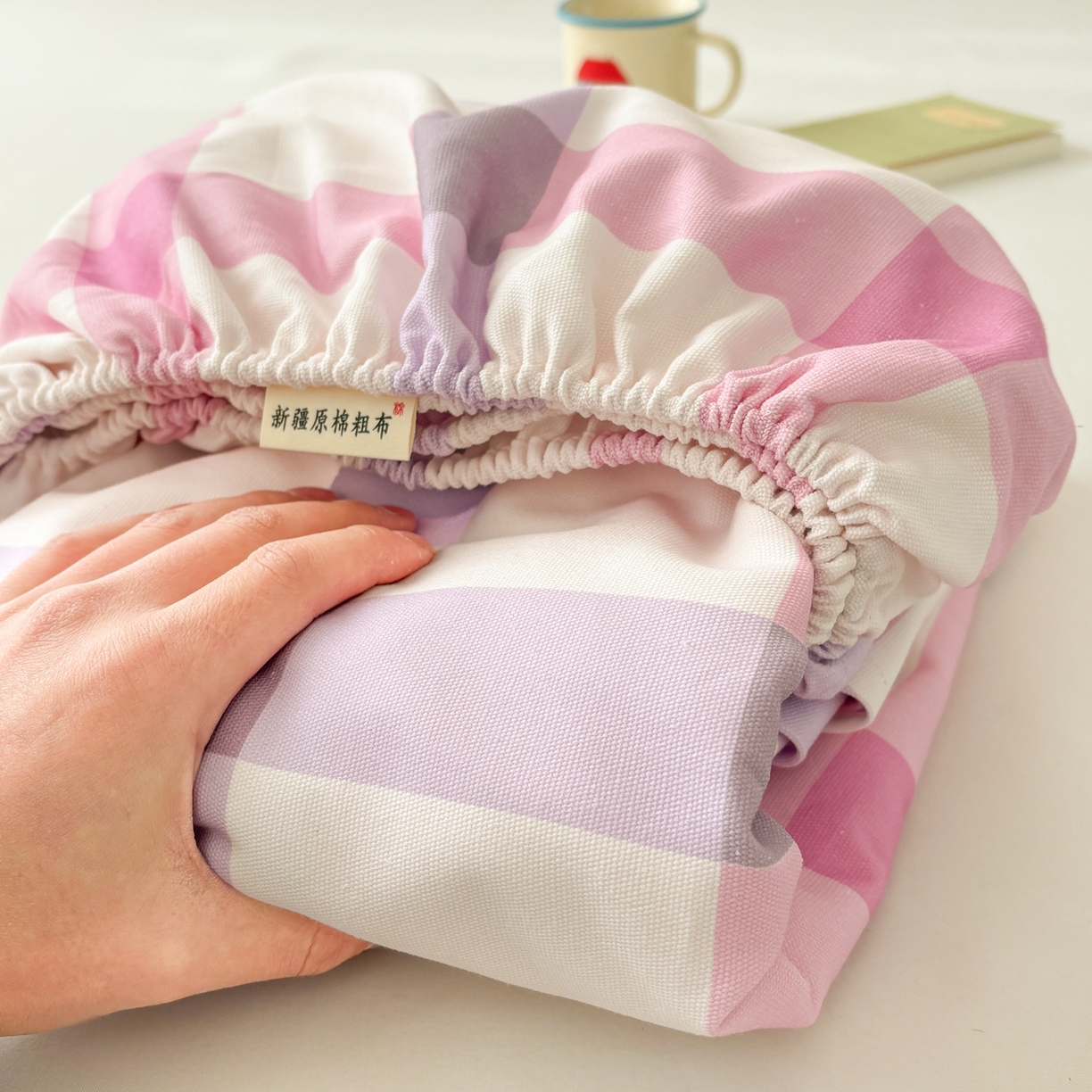 91家纺网 家纺一手货源 找家纺 卧趣家纺 2026新款全棉老粗布凉席席子床笠单件床笠单品单床笠绒布贴系列 甜梦兔