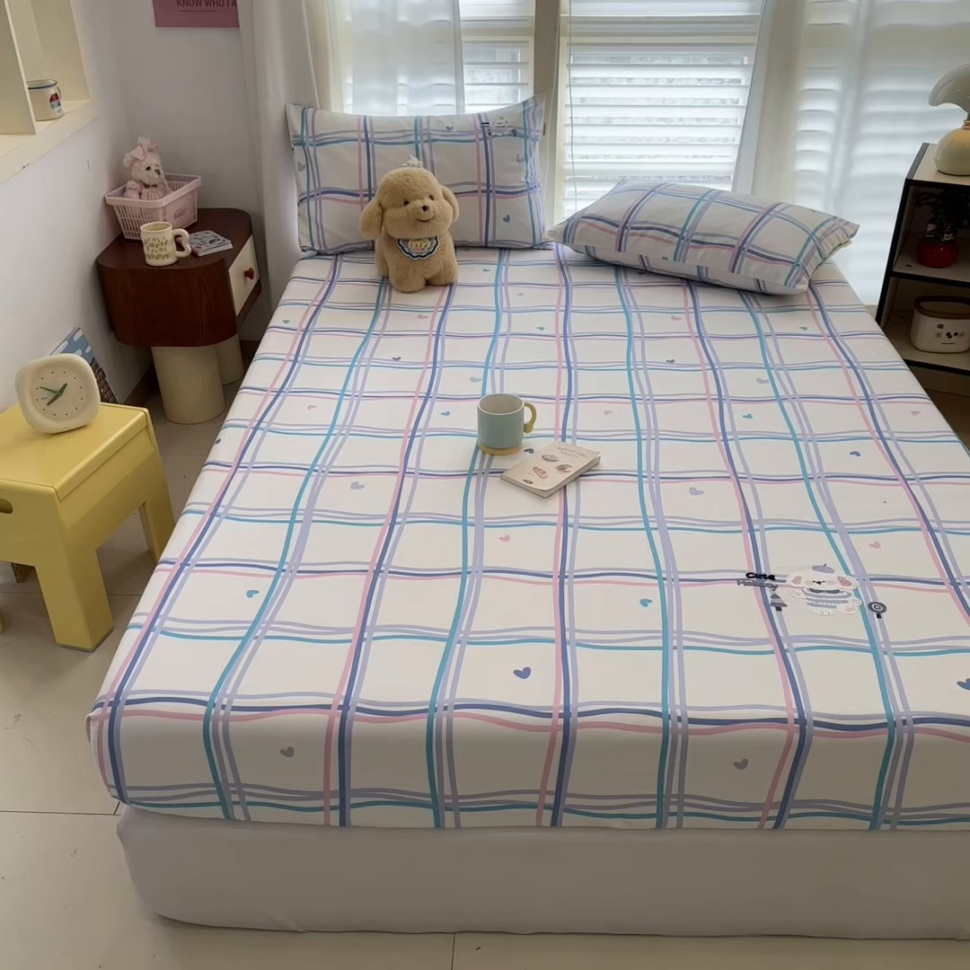 91家纺网 家纺一手货源 找家纺 卧趣家纺 2026新款全棉老粗布凉席席子床笠单件床笠单品单床笠绒布贴系列 泡芙奶盖