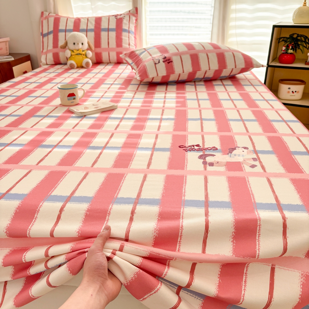 91家纺网 家纺一手货源 找家纺 卧趣家纺 2026新款全棉老粗布凉席席子床单单件单品床单单床单绒布贴系列 摇摇马