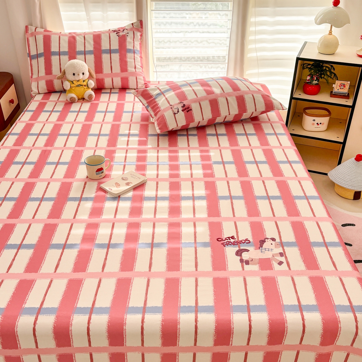 91家纺网 家纺一手货源 找家纺 卧趣家纺 2026新款全棉老粗布凉席席子床单单件单品床单单床单绒布贴系列 摇摇马