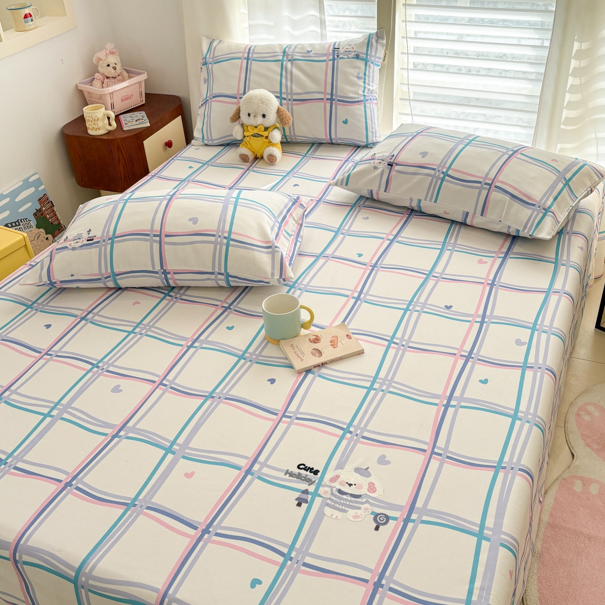 91家纺网 家纺一手货源 找家纺 卧趣家纺 2026新款全棉老粗布凉席席子床单单件单品床单单床单绒布贴系列 泡芙奶盖