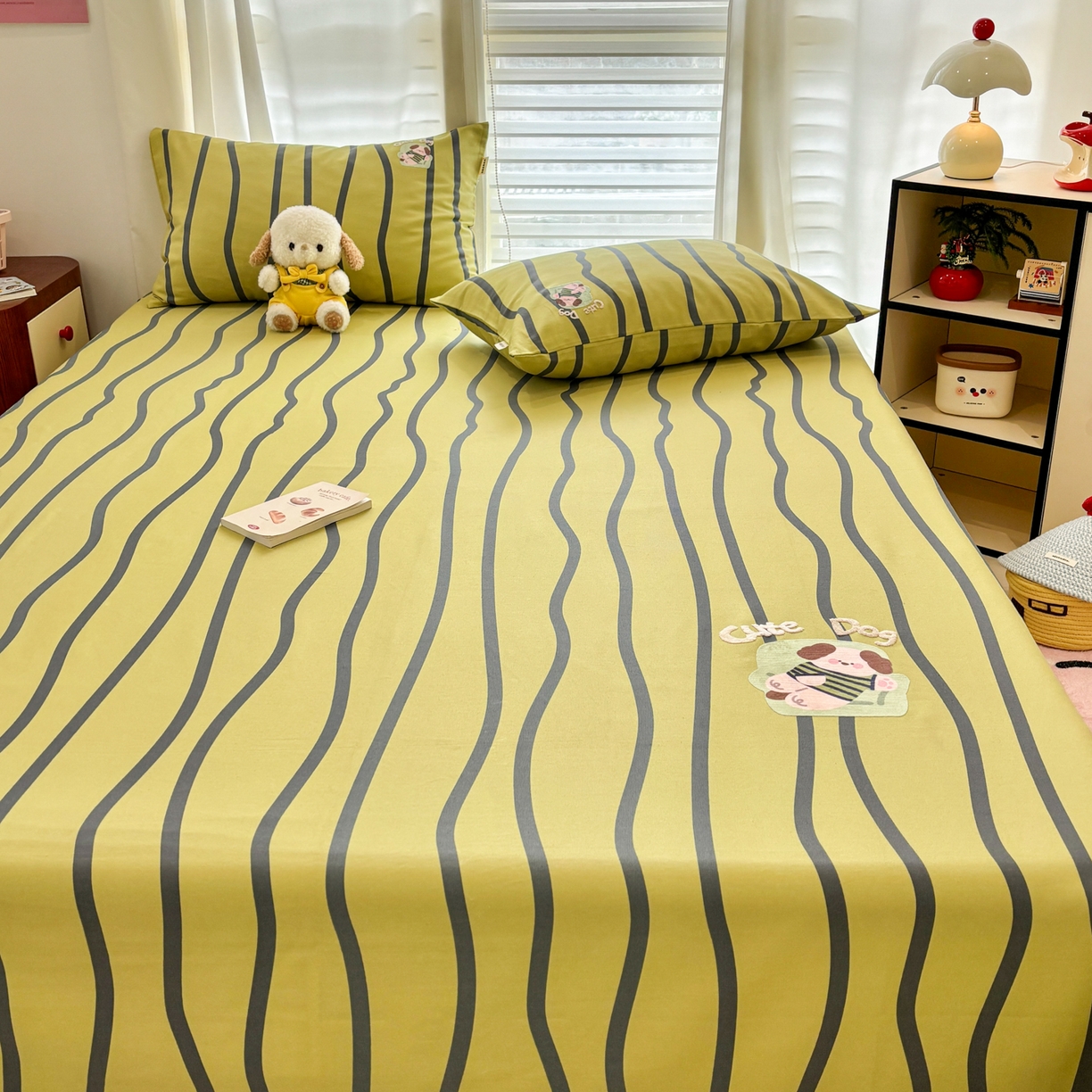 91家纺网 家纺一手货源 找家纺 卧趣家纺 2026新款全棉老粗布凉席席子床单单件单品床单单床单绒布贴系列 汪汪奶盖