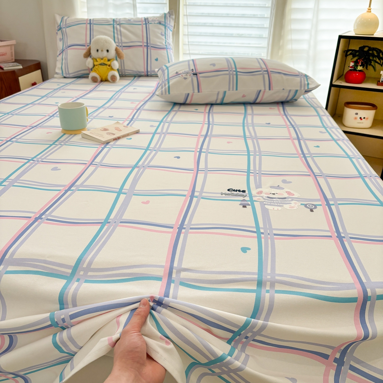 91家纺网 家纺一手货源 找家纺 卧趣家纺 2026新款全棉老粗布凉席席子床单单件单品床单单床单绒布贴系列 泡芙奶盖