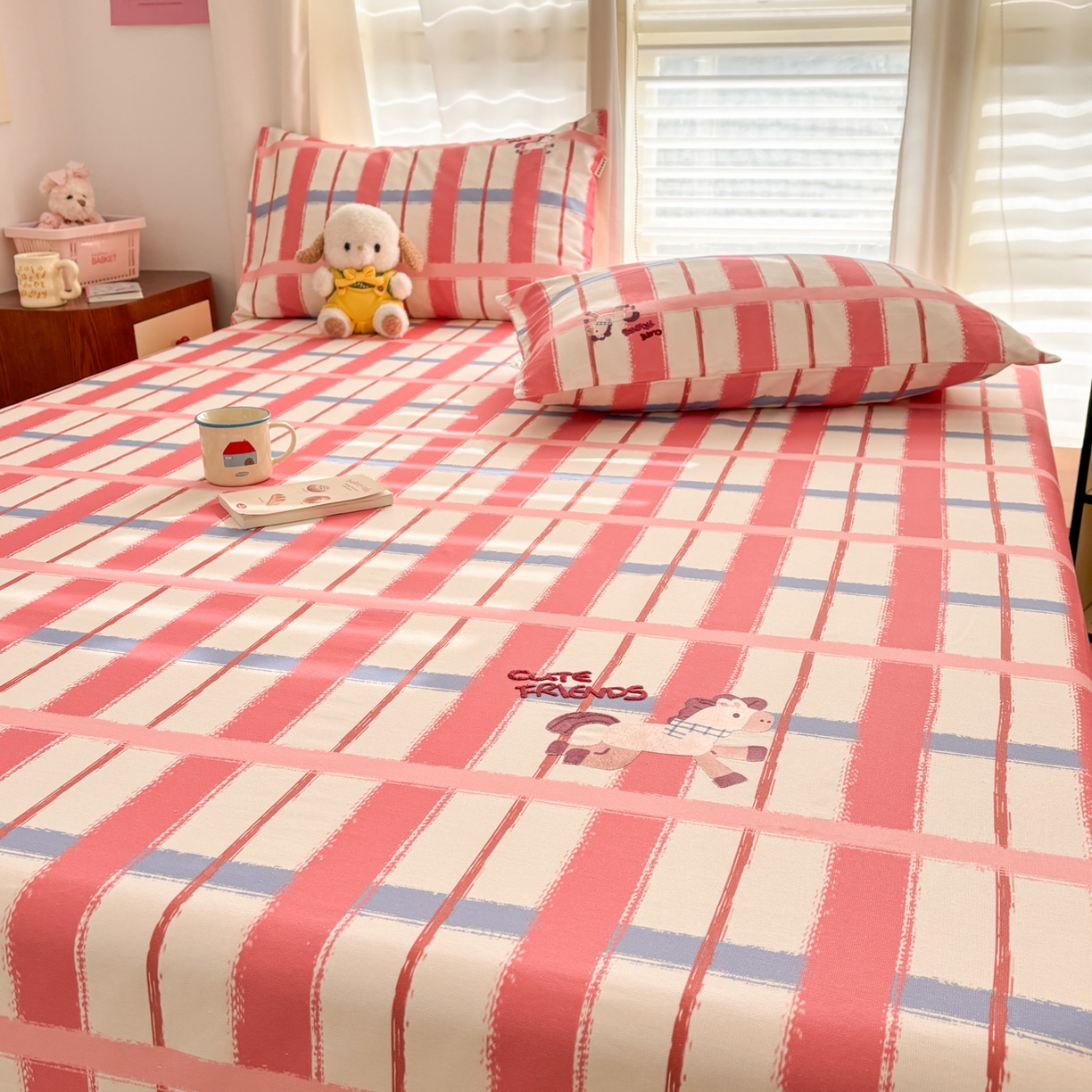 91家纺网 家纺一手货源 找家纺 卧趣家纺 2026新款全棉老粗布凉席席子床单单件单品床单单床单绒布贴系列 摇摇马