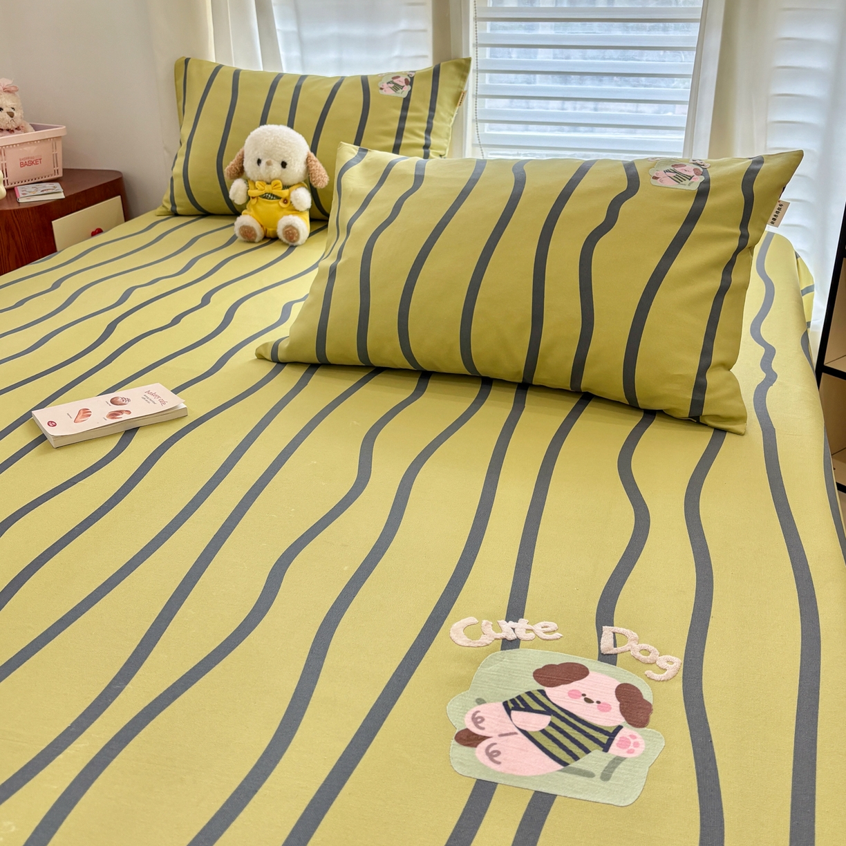 91家纺网 家纺一手货源 找家纺 卧趣家纺 2026新款全棉老粗布凉席席子床单单件单品床单单床单绒布贴系列 汪汪奶盖