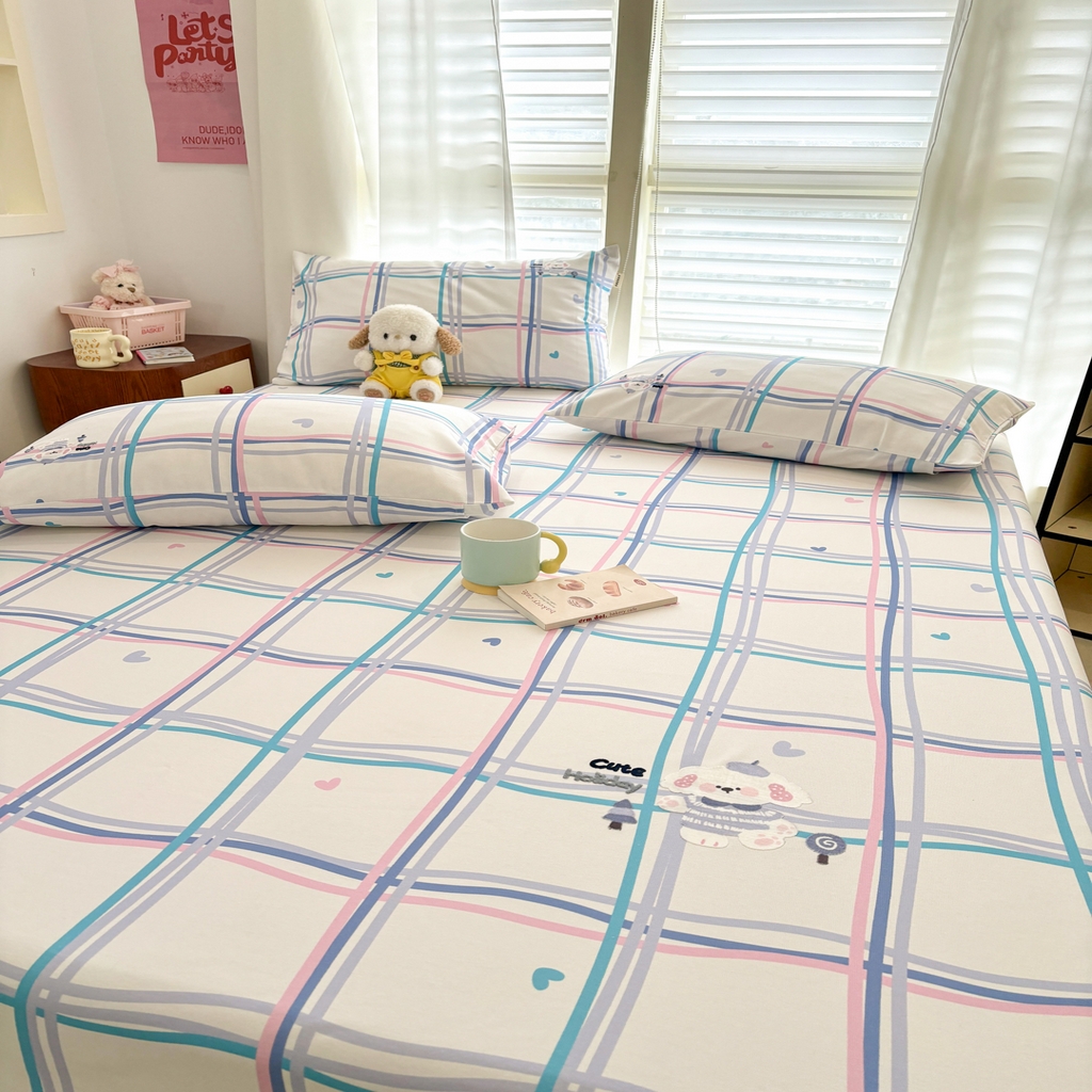 91家纺网 家纺一手货源 找家纺 卧趣家纺 2026新款全棉老粗布凉席席子床单单件单品床单单床单绒布贴系列 泡芙奶盖