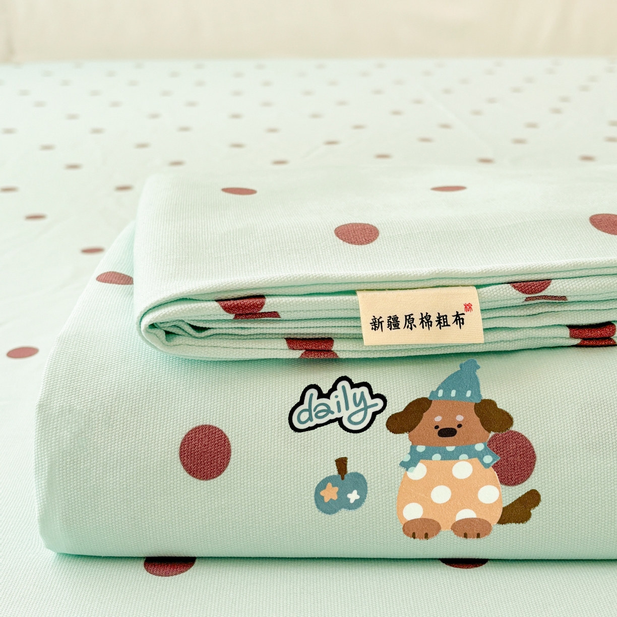 卧趣家纺 2026新款全棉老粗布凉席席子床单单件单品床单单床单绒布贴系列 心动汪