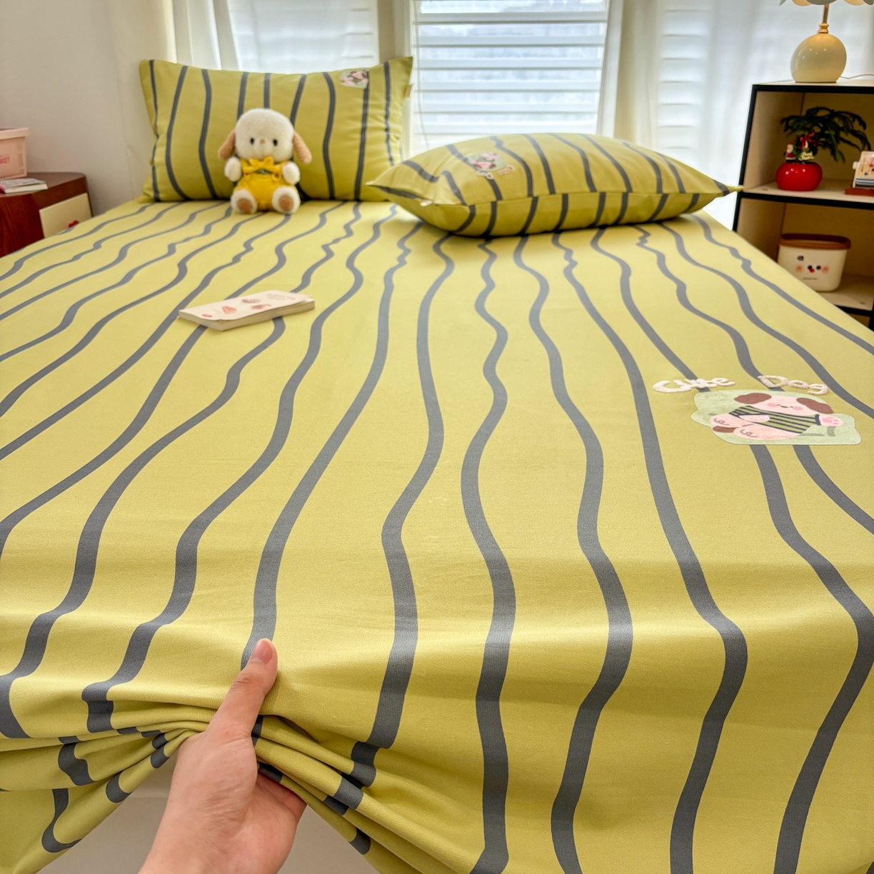 91家纺网 家纺一手货源 找家纺 卧趣家纺 2026新款全棉老粗布凉席席子床单单件单品床单单床单绒布贴系列 汪汪奶盖