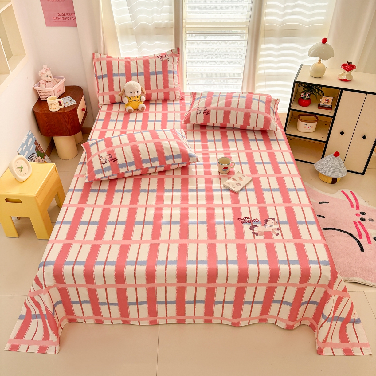 91家纺网 家纺一手货源 找家纺 卧趣家纺 2026新款全棉老粗布凉席席子床单单件单品床单单床单绒布贴系列 摇摇马