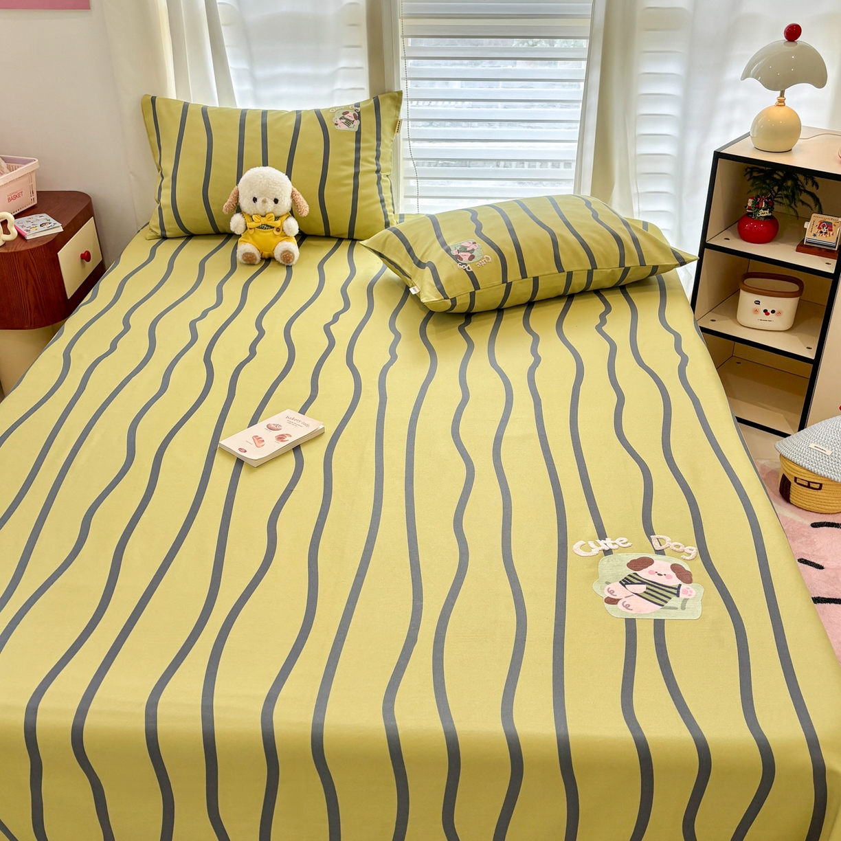 91家纺网 家纺一手货源 找家纺 卧趣家纺 2026新款全棉老粗布凉席席子床单单件单品床单单床单绒布贴系列 汪汪奶盖