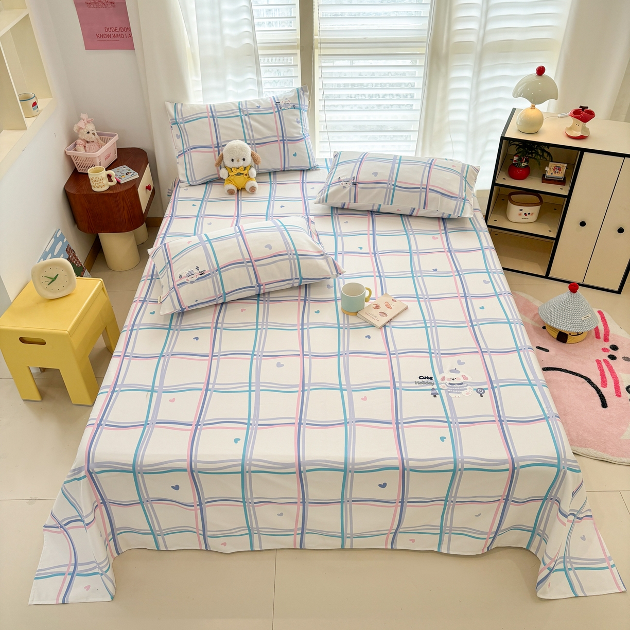 91家纺网 家纺一手货源 找家纺 卧趣家纺 2026新款全棉老粗布凉席席子床单单件单品床单单床单绒布贴系列 泡芙奶盖