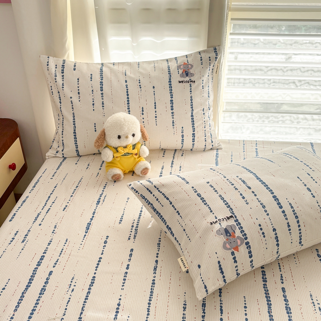 91家纺网 家纺一手货源 找家纺 卧趣家纺 2026新款全棉老粗布凉席席子床单单件单品床单单床单绒布贴系列 小迎象