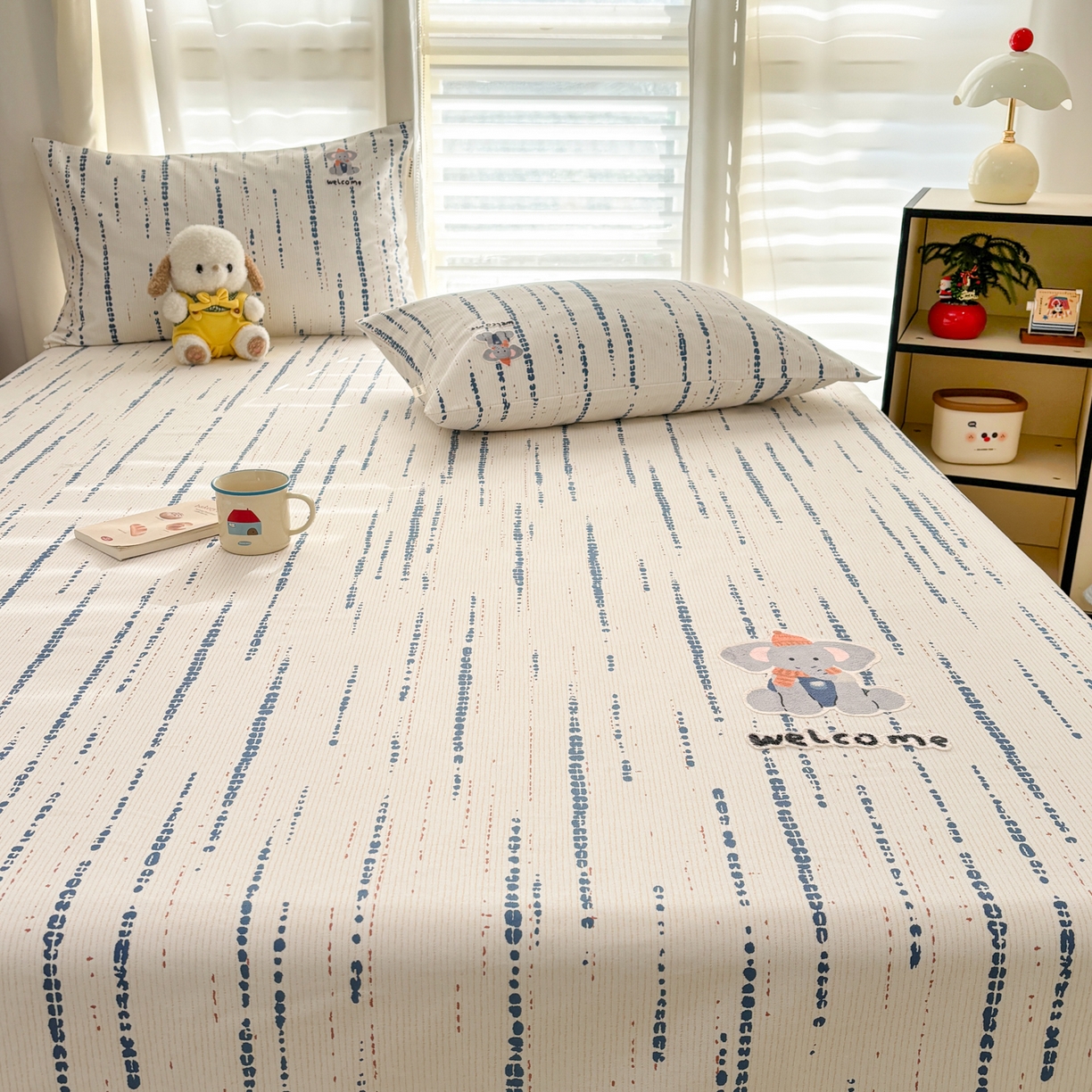 91家纺网 家纺一手货源 找家纺 卧趣家纺 2026新款全棉老粗布凉席席子床单单件单品床单单床单绒布贴系列 小迎象